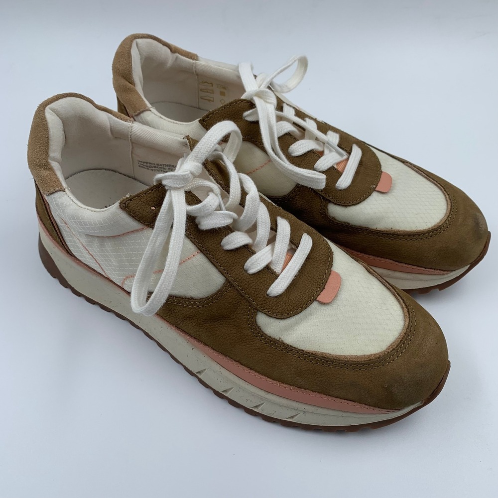 Madewell Pink, Cream and Brown Court Sneakers